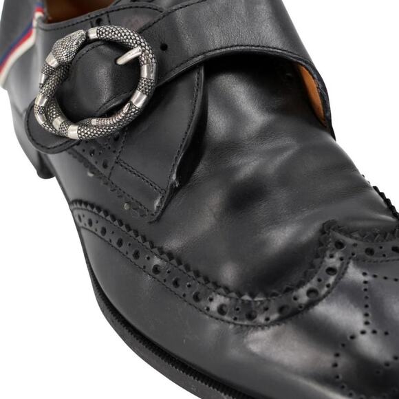 Gucci Tooled Snake Buckle 7.5 Leather  Loafers Formal Shoes GG-S0224P-A013 main image 11